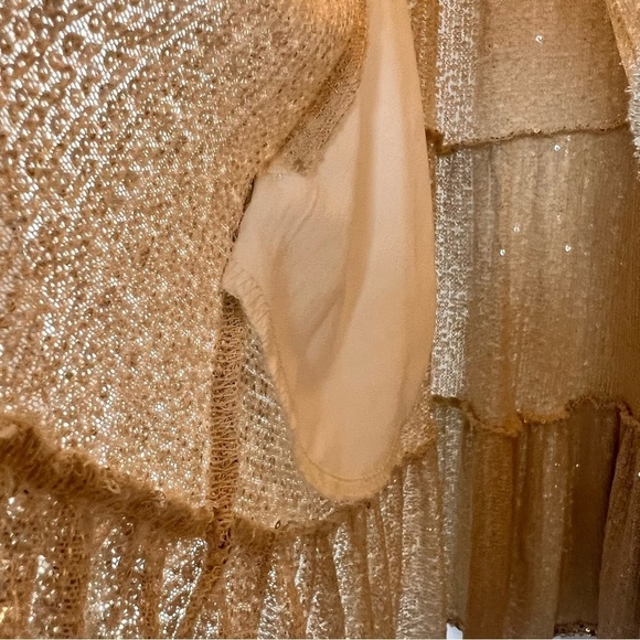 $295 Muche et Muchette Viky Shift Dress Silver Sequin Pockets ONE SIZE Tunic - Picture 7 of 12